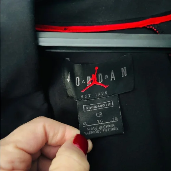 Jordan Black and Red Zip-Up Jacket - Picture 4 of 6